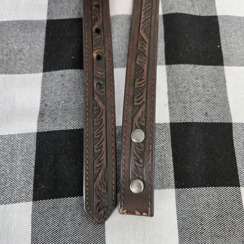 NOCONA Child / Teen Boy Girl Tooled Leather Belt NO BUCKLE Fits 26